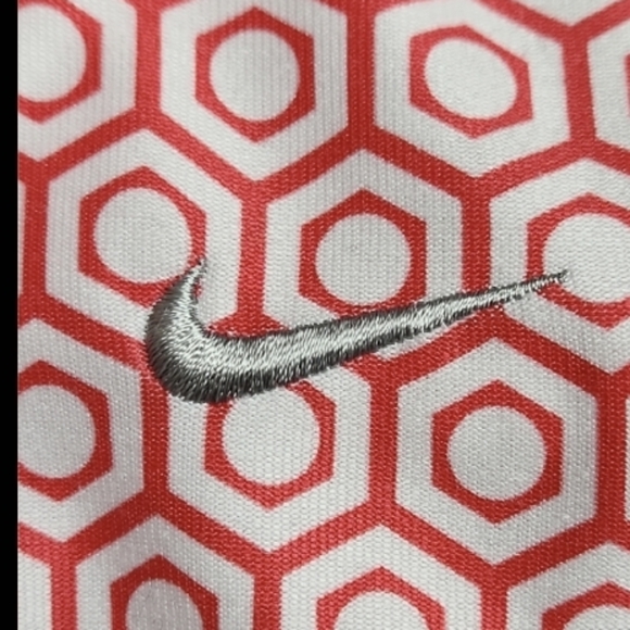 NIKE fit dry geometric tank S hexagon print athletic top with built in shelf bra - Picture 6 of 8